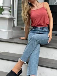 Bobi - Elastic Hem Cami Crop Top