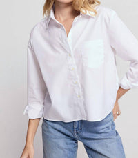 The Shirt - Long Sleeve Boxy Crop Blouse