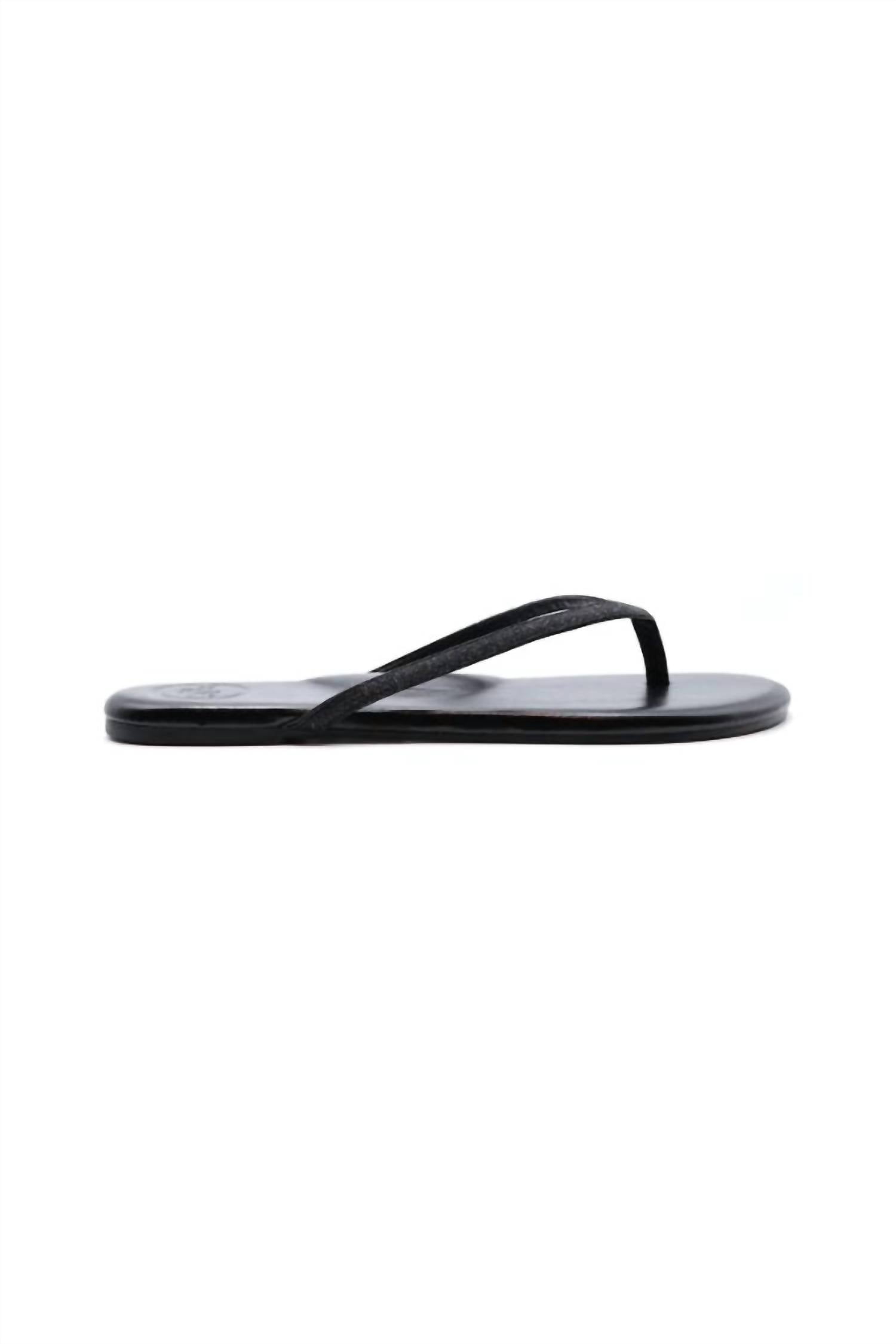 solei sea Women's Indie Flip Flop Sandal in black glitter - women's sandal