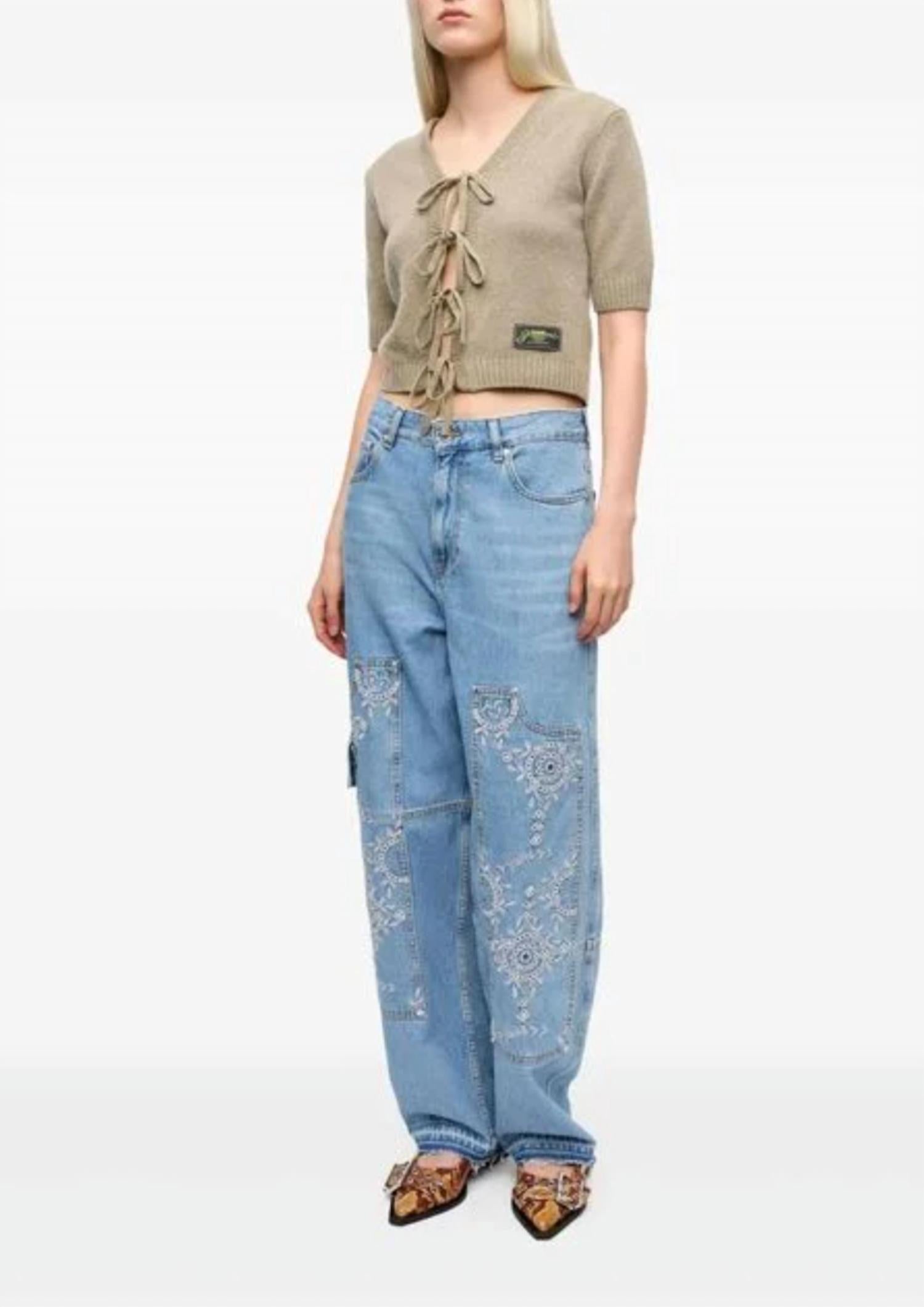 Ganni - Broderie Anglaise Carpenter Jeans