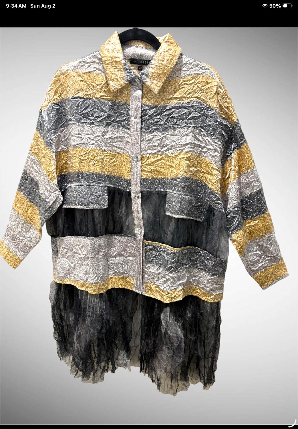 Kozan - Women's Zuma Blouse with Mesh Bottom