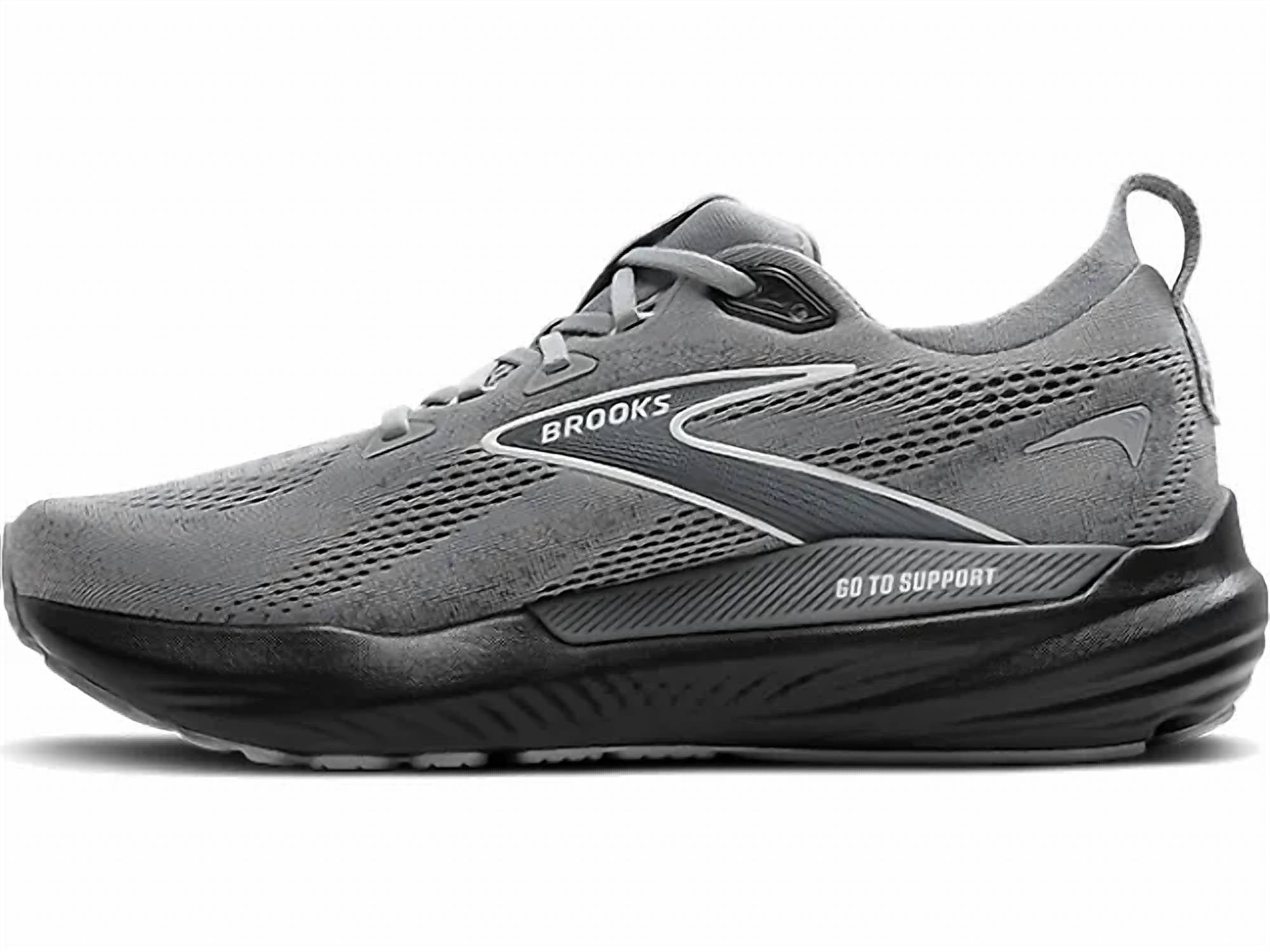 BROOKS Men's Glycerin Gts 22 Running Shoes in primer gray ebony bluewash 7 - men's shoe - alternate view