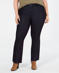 Ysj - Women's Plus Size Bootcut Raw Hem Jeans