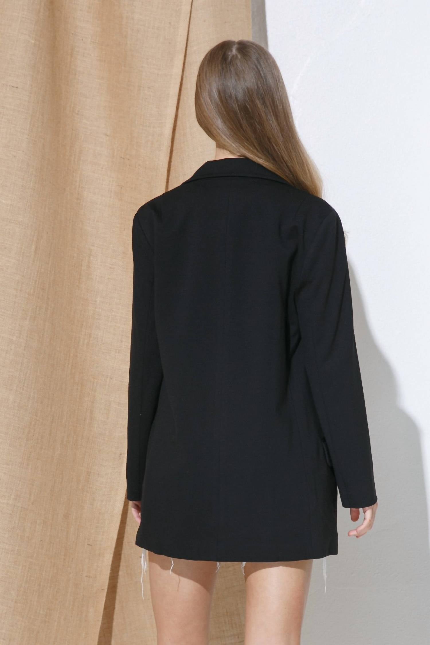 Blue B - Stretch Knit Open Pocket Front Boyfriend Blazer