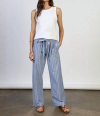 Dylan Bree Mid-weight Stripe Pant in blue - women's pants