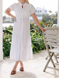 Sail To Sable - Puff Sleeve Tie Waist Midi Dress