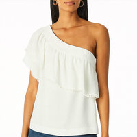 Trina Turk - One Shoulder Pom Pom Top