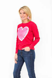 J. Society - Enzyme Wash Heart Crew Neck Sweatshirt