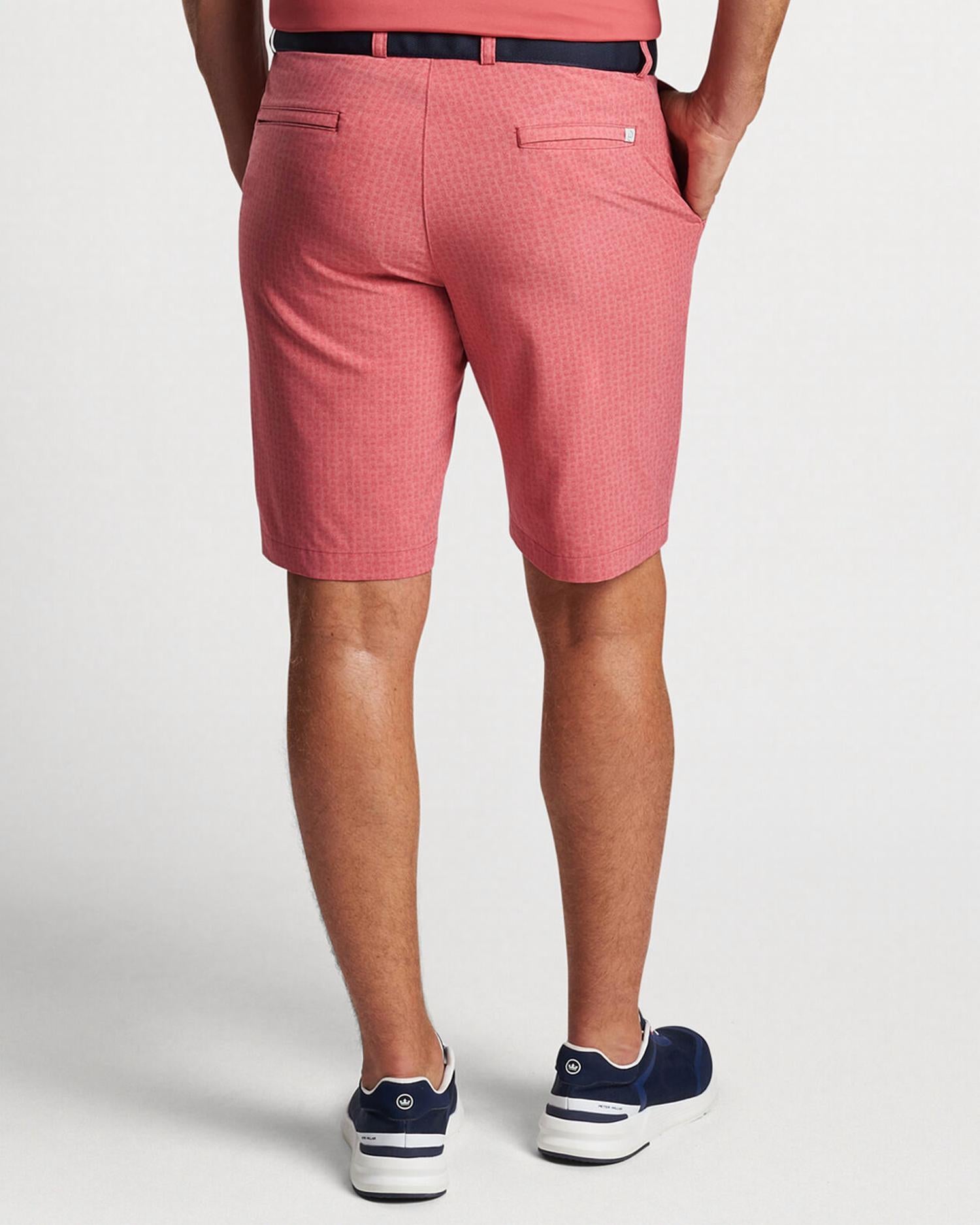 PETER MILLAR Shackleford Skull In One Performance Hybrid Short in one performance hybrid short in cape red - men's shorts - detail view