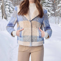 Charlie B - Plaid Bouclé Knit Short Coat