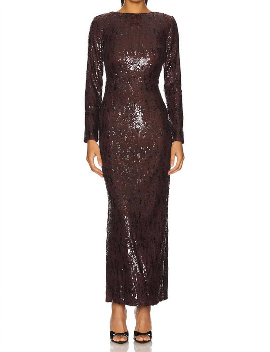 Line And Dot - Chelsea Long Sleeve Sequin Maxi Dress