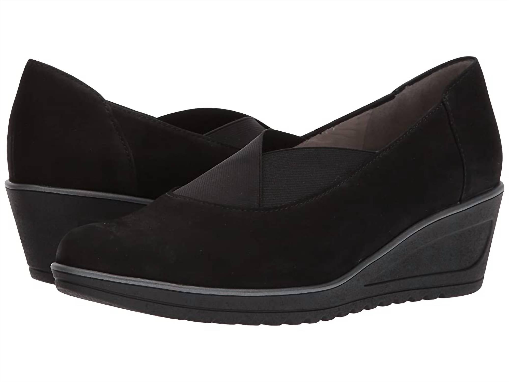 Ara Women's Haddie Wedge Slip On Shoe in black - women's shoe - view 4