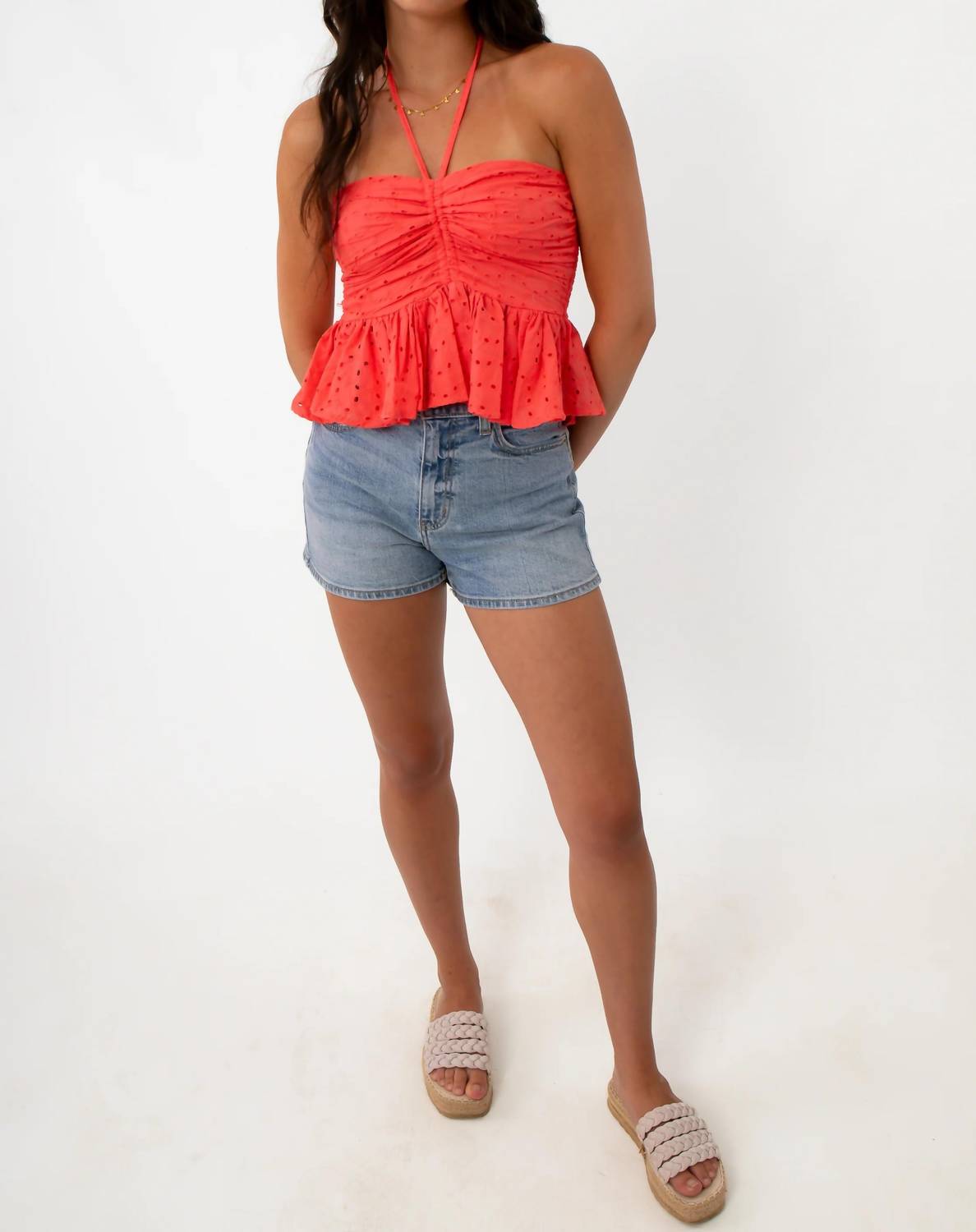 Hyfve - Citrus Crush Eyelet Halter Top