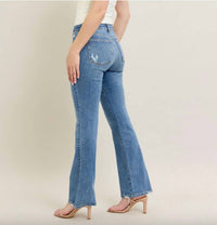 Judy Blue - Destroyed Hem Rise Bootcut Jeans