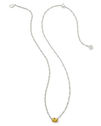 Kendra Scott Women's Cailin Rhodium Necklace in yellow crystal - women's jewelry - detail view