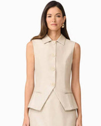 Curaae Malia Leather Vest in clay - women's jacket - alternate view