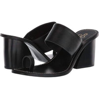 42 Gold - Eedie Single Toe Wide Strap Leather Heels