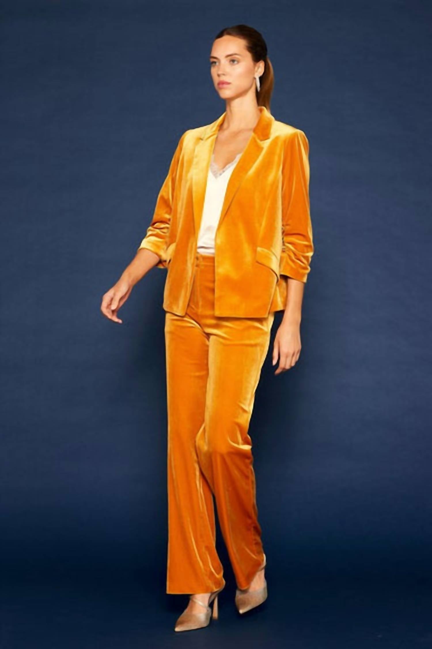 Skies Are Blue - Hey There Straight Leg Velvet Pants