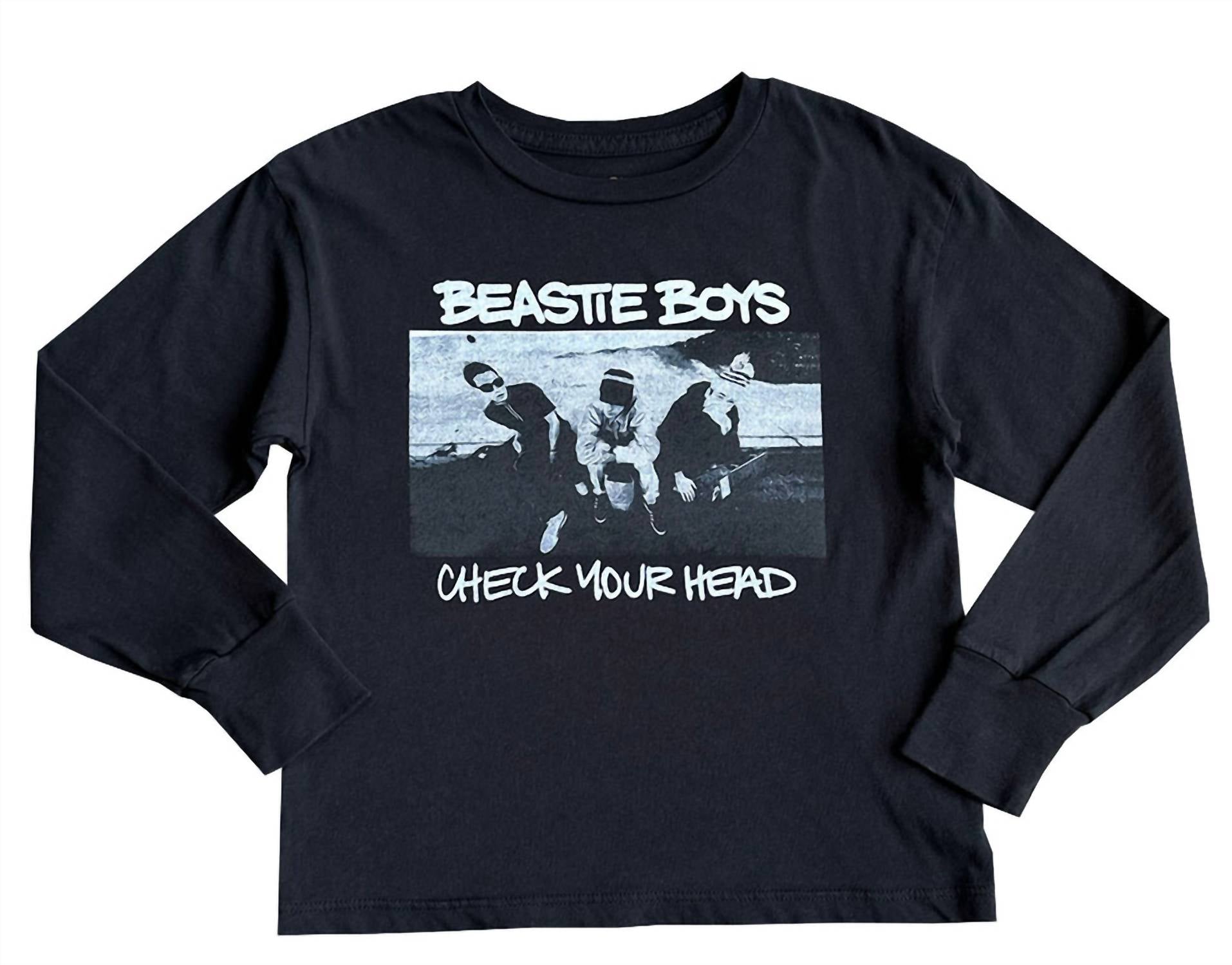 ROWDY SPROUT Kid's Beastie Boys Long Sleeve Organic Tee in black - kids' long sleeve top