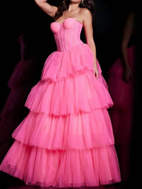 Jovani - Tulle Corset Bodice Ballgown