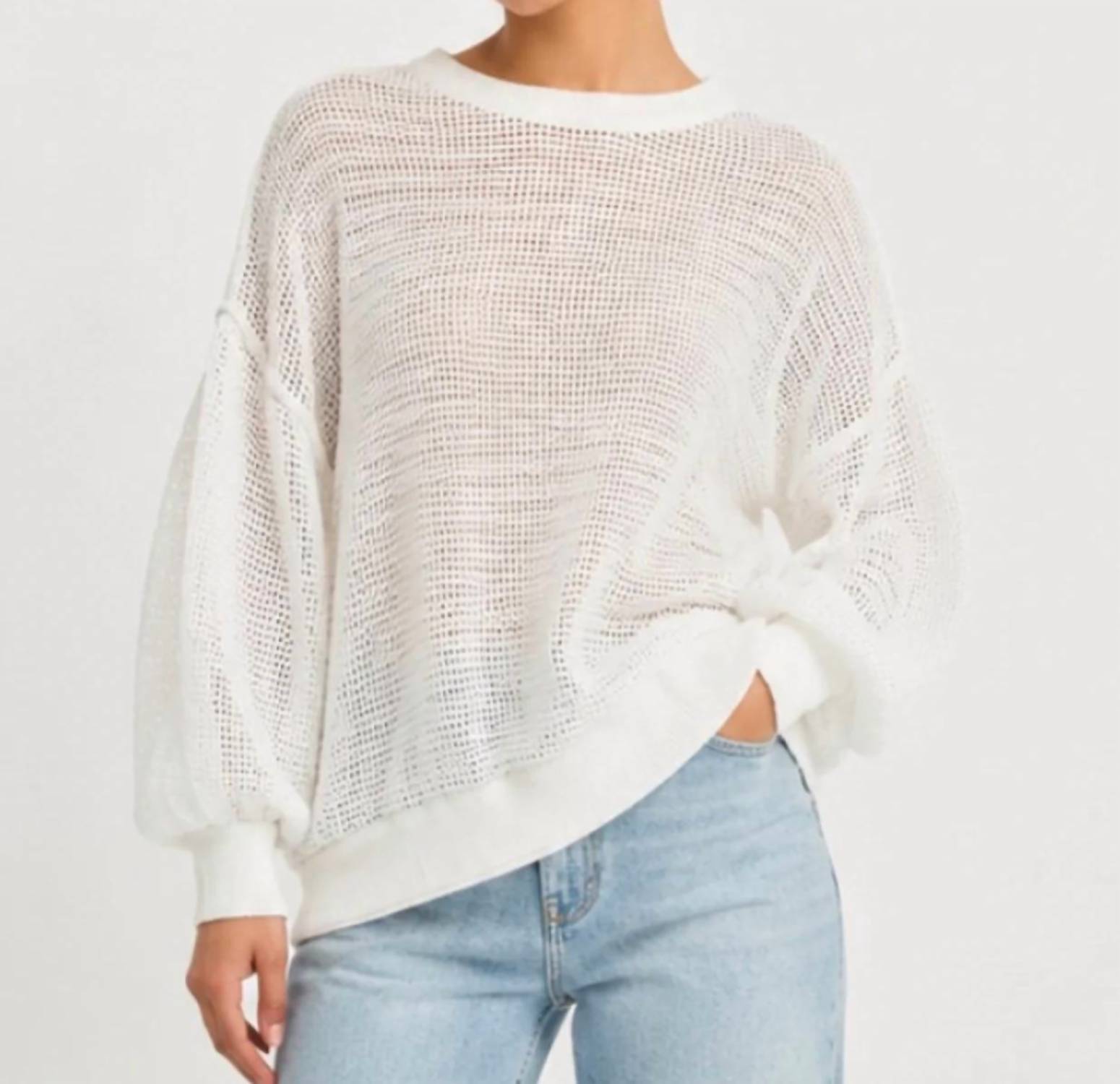 Pol - Oversized Open Knit Mesh Sweater