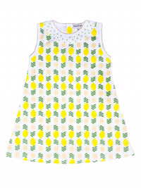 Little Threads - Girl's Lemonade Stand Pima Print A Line Dress
