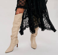 BluIvy Floral Lace Tiered Midi Skirt in black - women's skirt