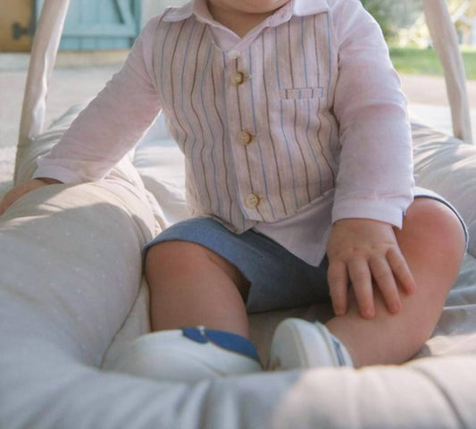 Mayoral - Boys' Pinstripe Shorts With Vest Set