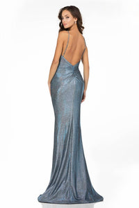 Terani Couture - Glitter Metallic Prom Maxi Dress