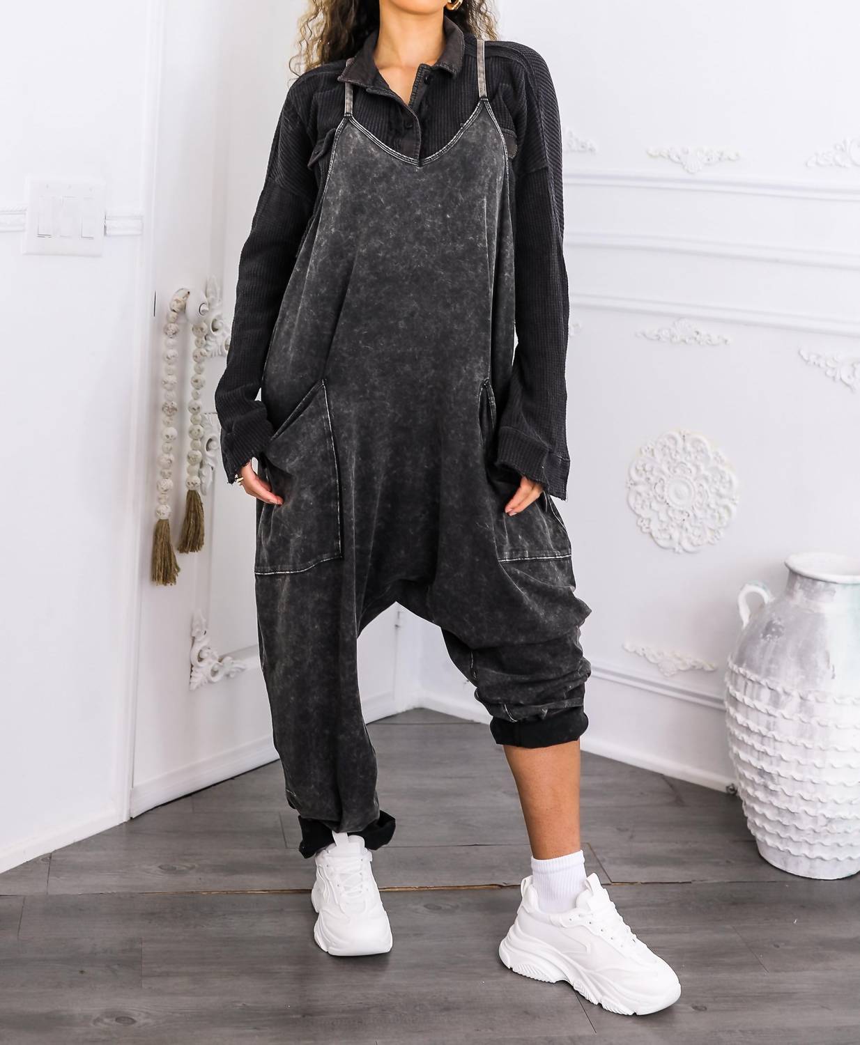Surelymine - Relaxed Fit Pocket Overalls