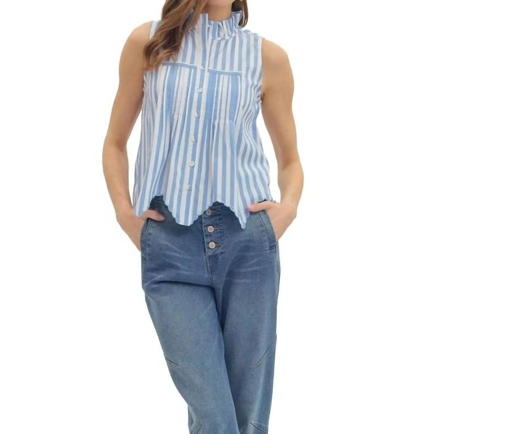 Entro - Can’t Go Back Striped Sleeveless Blouse