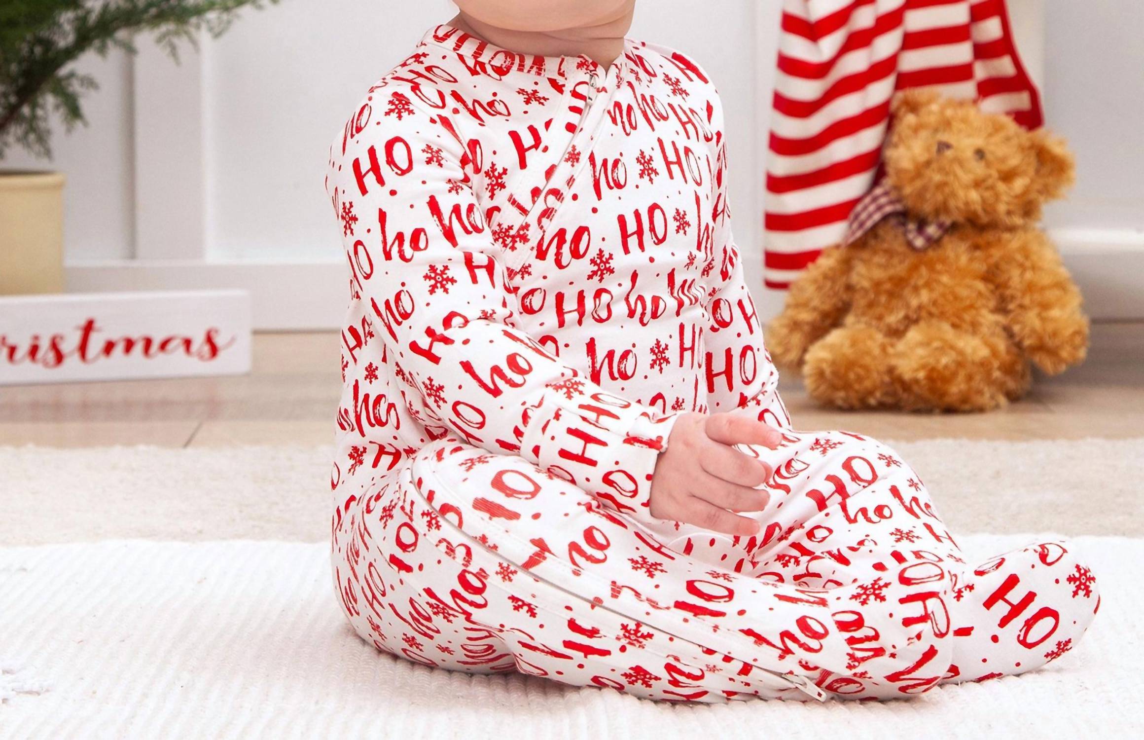 Tesa Babe - Baby Ho Ho Ho Zipper Footed Romper