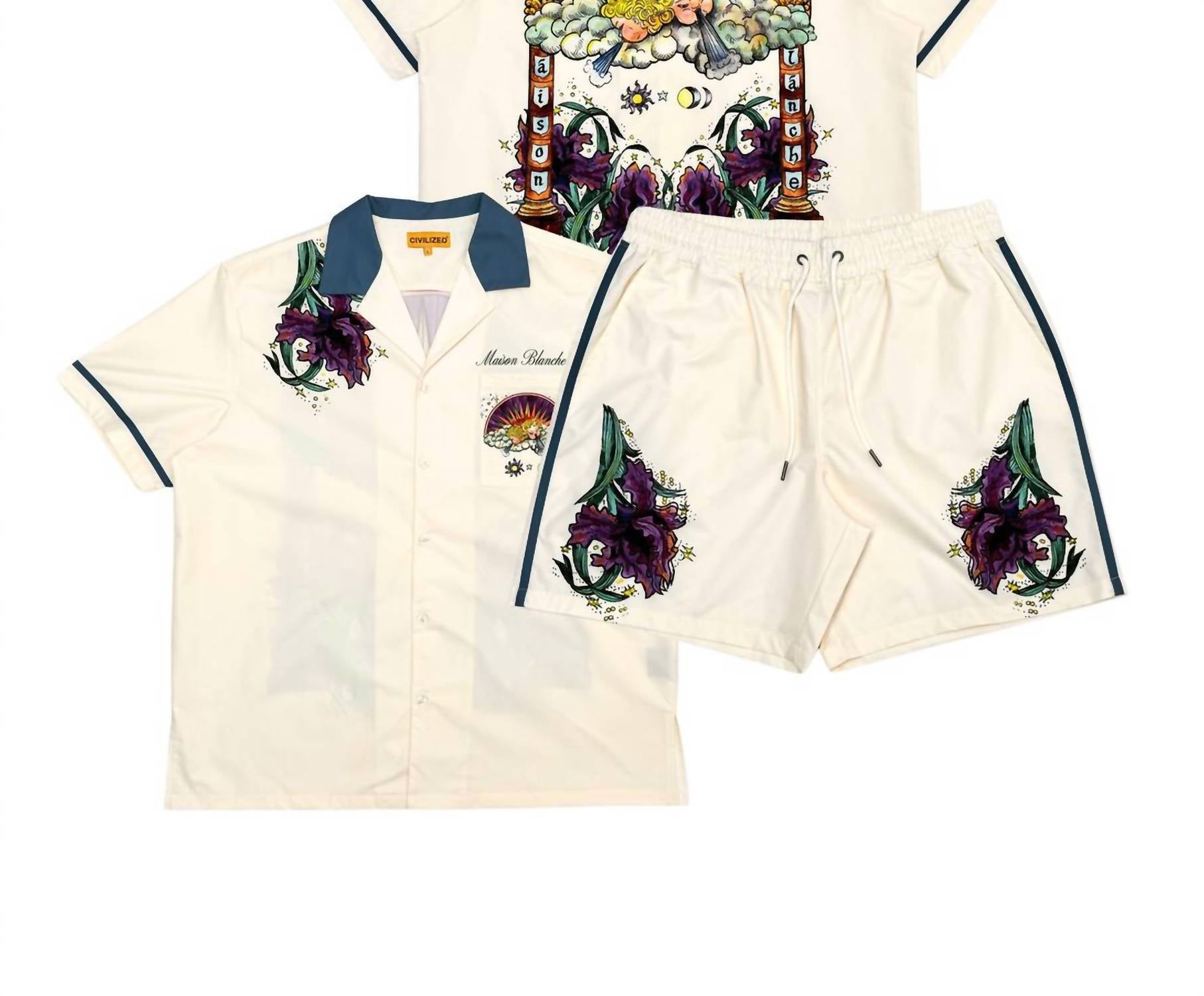 Civilized - Sunset Garden Button Down Short Set
