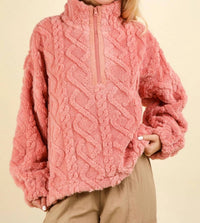 Very J - Feeling Cozy Textured Fleece Pullover Jacket