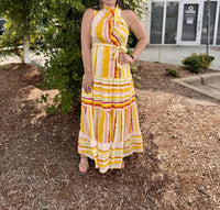 Entro - Print Sleeveless Tiered Maxi Dress