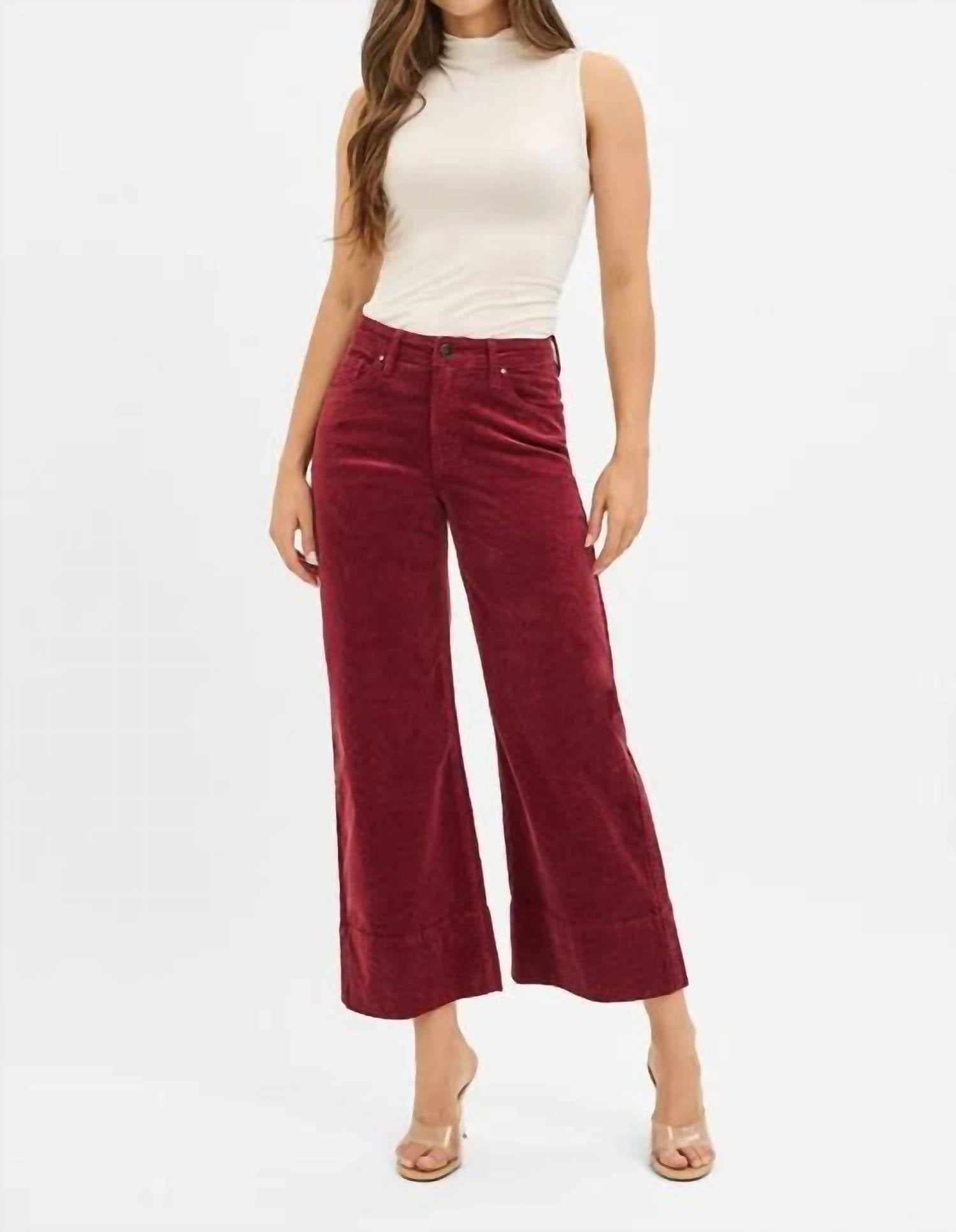 Risen - Catherine Corduroy High Rise Cropped Pants
