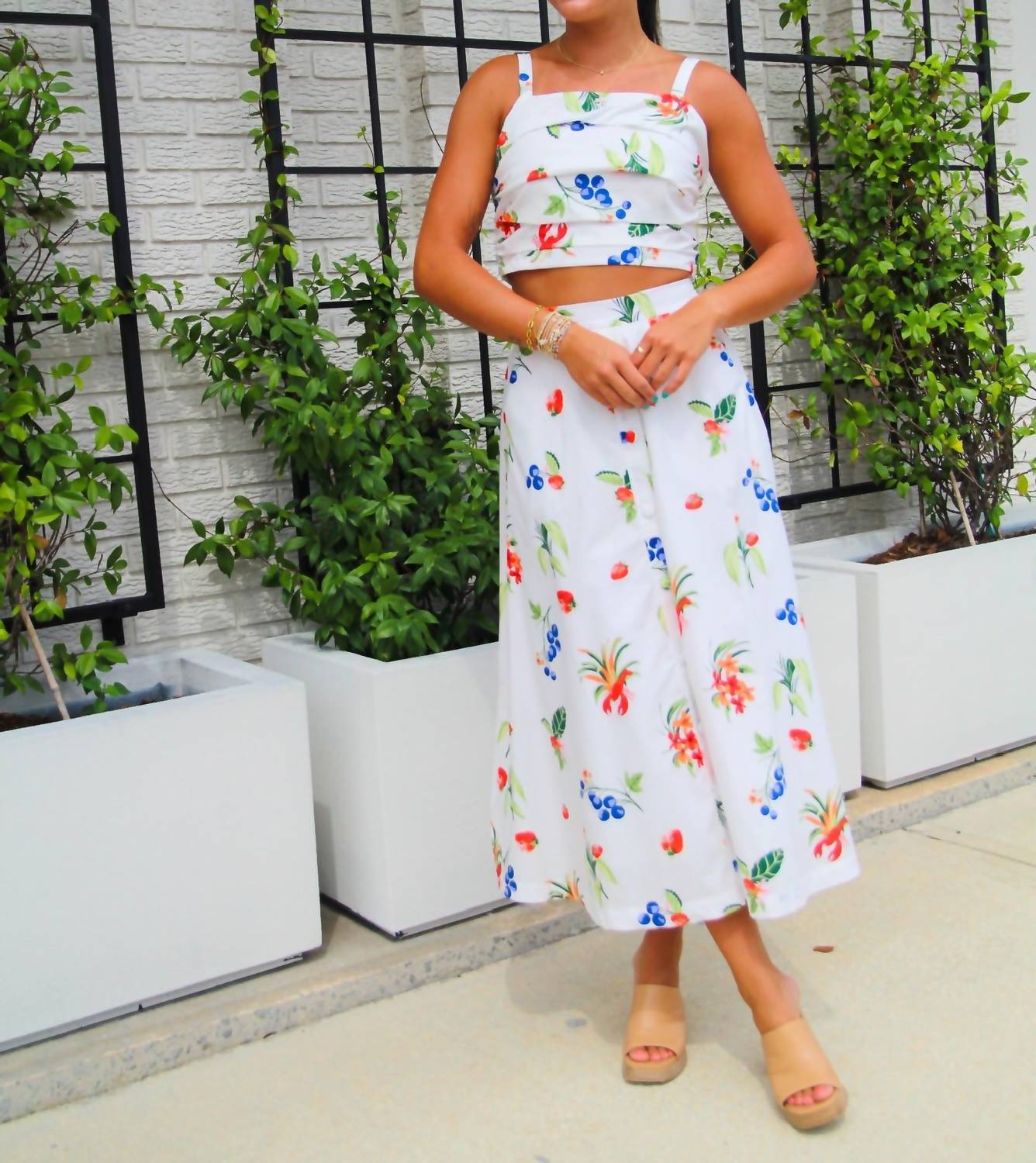 Skies Are Blue - Ruched Floral Top