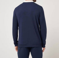 TravisMathew Amenities Collar Crew Sweatshirt in total eclipse - men's shirt - alternate view