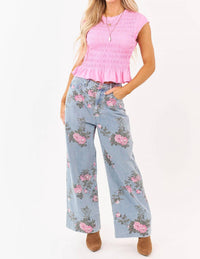 Entro - Atta Girl Floral Denim Pants