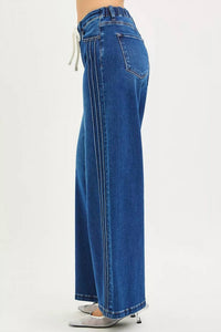 Risen - Elastic Waist Band Mid-rise Pintuck Jean