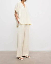 House Of Dagmar - Rouched V-neck Top