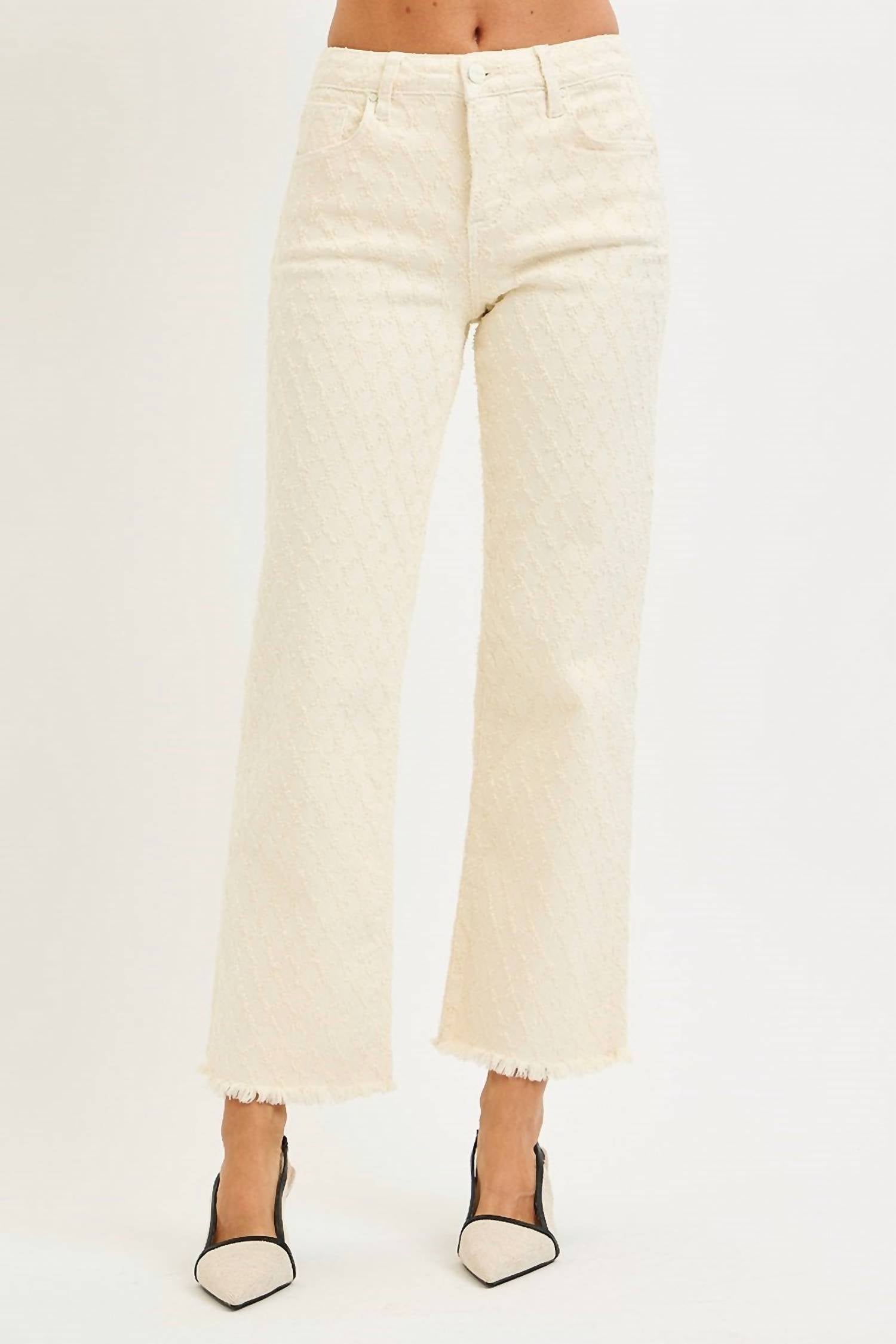 Risen - Tori High Rise Ankle Textured Jeans