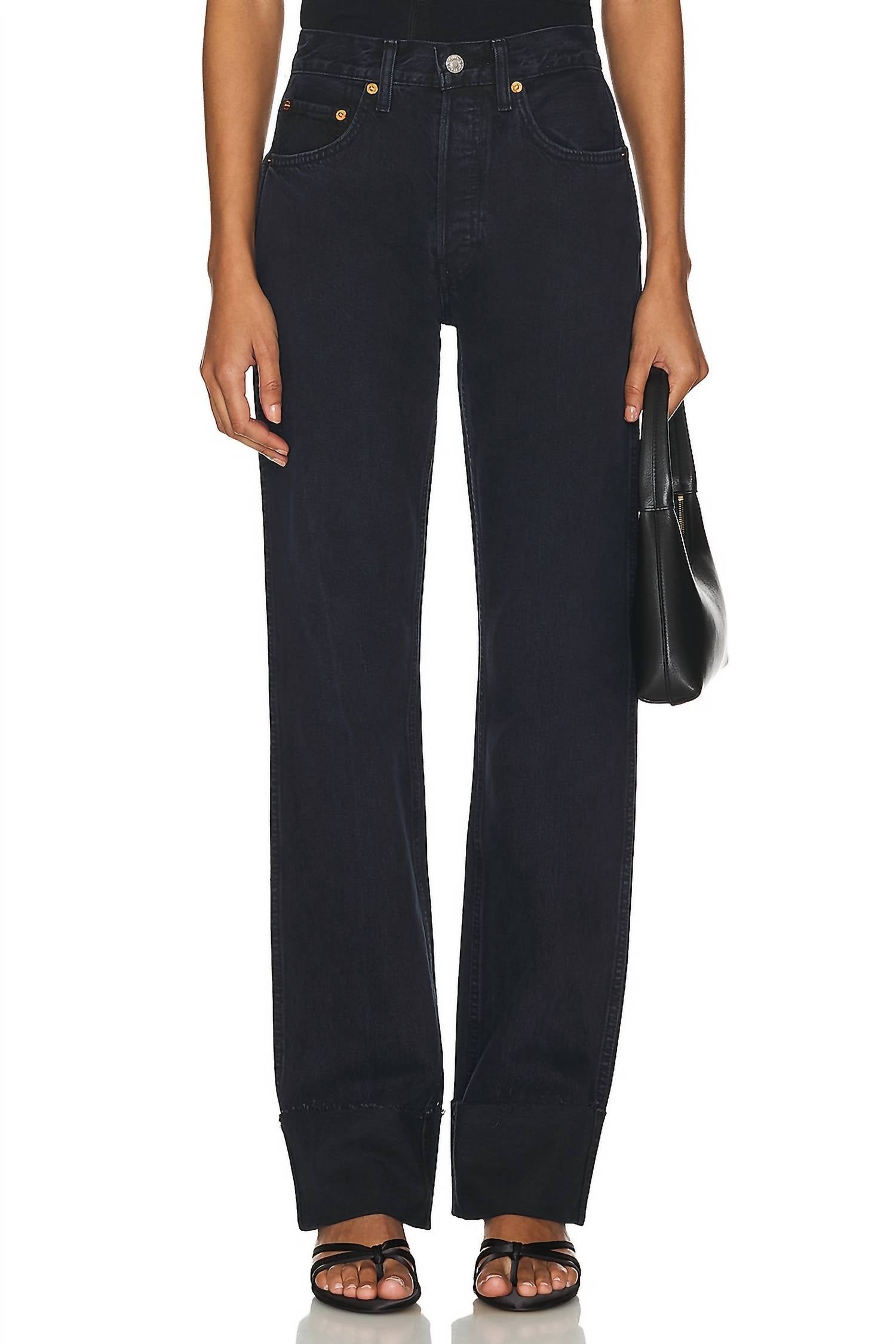 RE/DONE High Rise Loose Long Jeans in blacken blue 1 - women's jeans