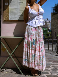 Strawberry Paris - Maggie Lace Linen Tank Top