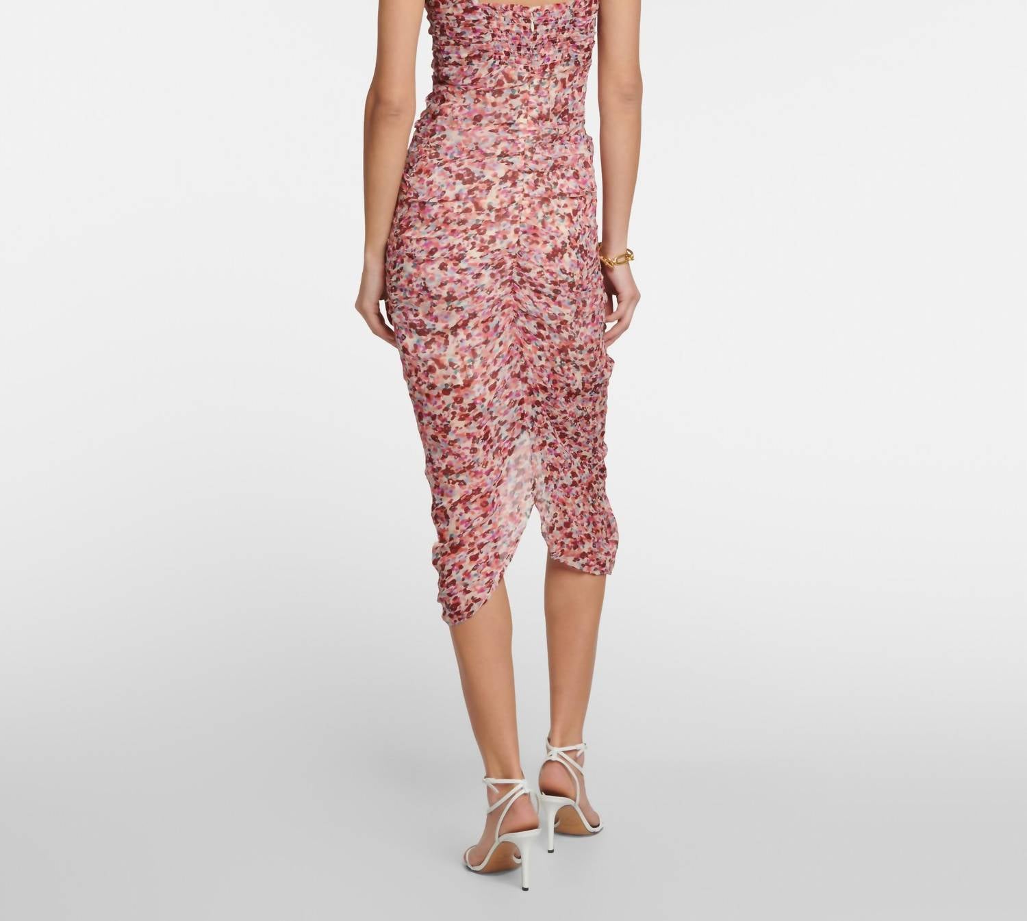 Marant Etoile Falone Dress in rasberry ecru - women's dress - detail view