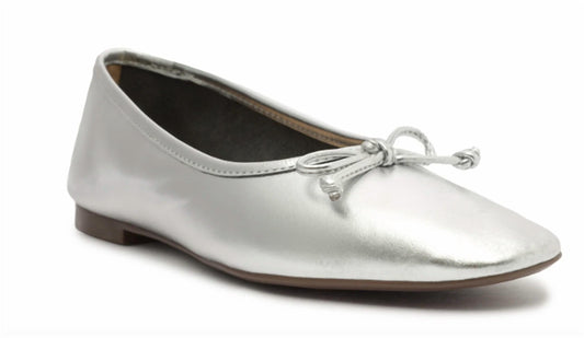 Schutz - Women's Metallic Leather Ballet Flat Shoe