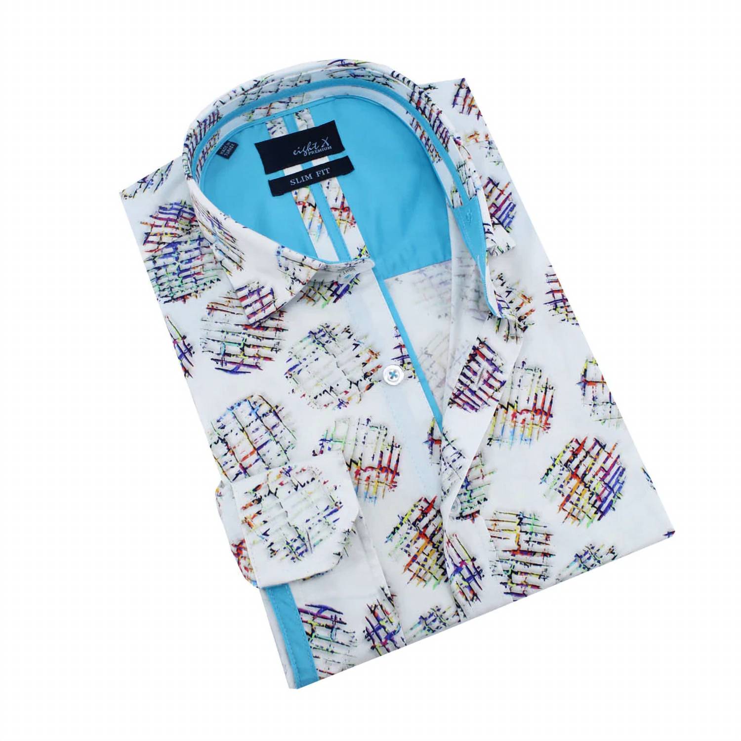 Eight X - Multicolored Waffle Fries Button Down Print Shirt