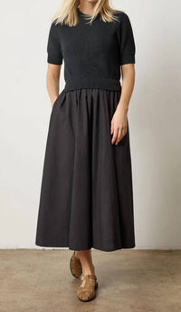 Lilla P - Mixed Media Midi Dress
