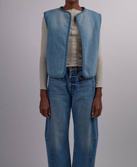 B Sides - Reversible Reworked Vintage Denim And Sherpa Vest