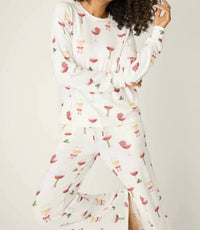 PJ Salvage Let’s Get Toasty Luxe Butter Jersey PJ SET in ivory - women's intimate - view 6
